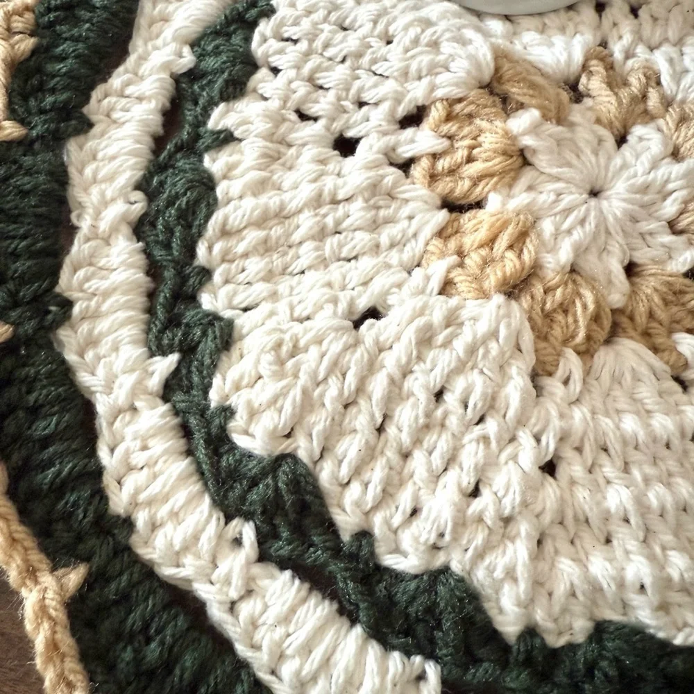 Handmade Crochet Coaster | 11x11 Inch Decorative Crochet Doily | Farmhouse